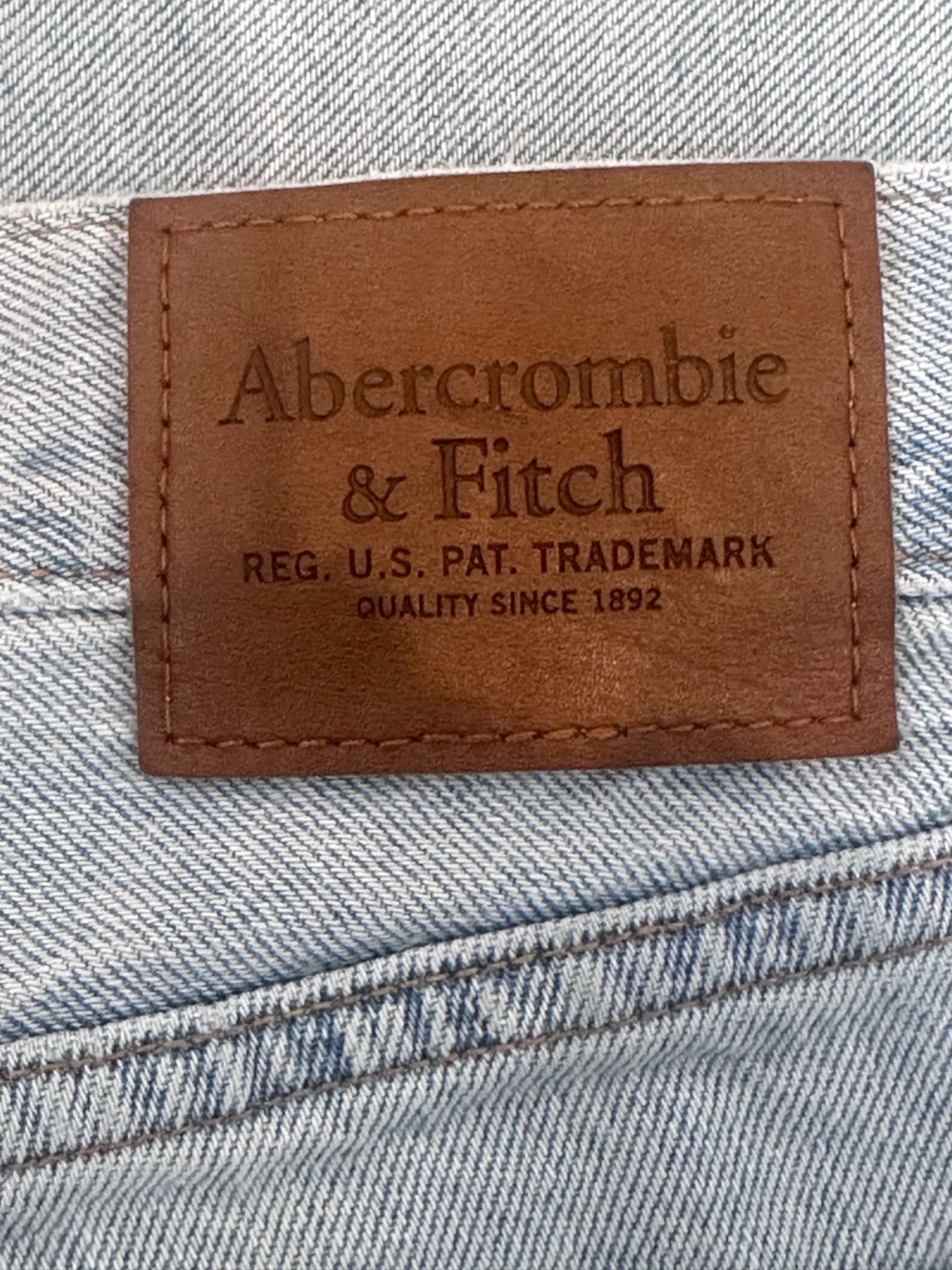 Abercrombie & Fitch Baggy Rigid Jeans Light Wash Skater Wide Leg Denim 34x34 - Picture 7 of 8